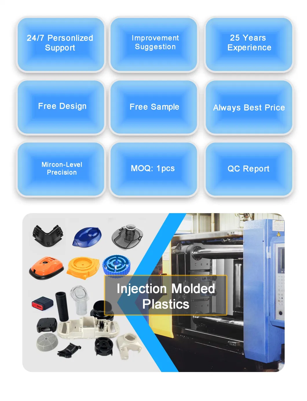 PP PS Plastic Injection Mould Making Custom Spare Parts Plastic Injection Molds